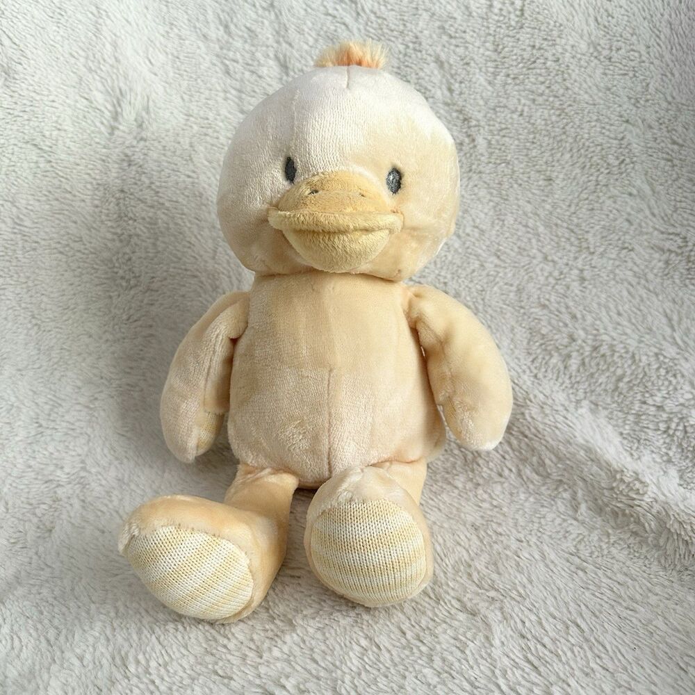 Little Miracles Yellow Chick Duck Plush Striped Knit Costco 13" Stuffed Animal